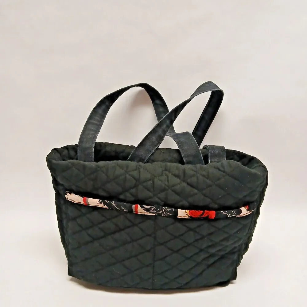 Wonder Woman Black Red Cream Handmade Double Handle Reversible Handbag